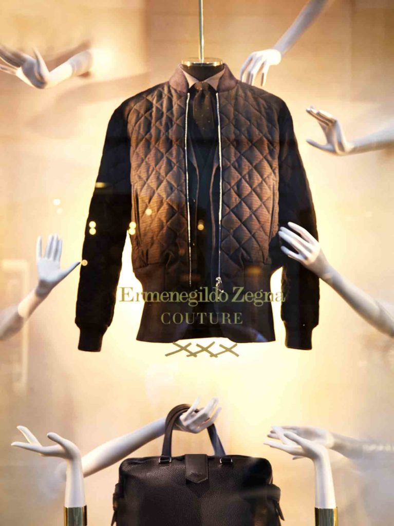 Five hundred hands are needed to make an Ermenegildo Zegna “Made to Measure” dress.